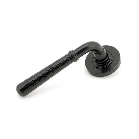 From The Anvil - Black Hammered Newbury Lever on Rose Set (Plain) - Unsprung | Sku. 49981 | Trade Door Handles.