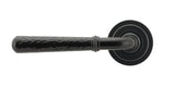 From The Anvil - Black Hammered Newbury Lever on Rose Set (Art Deco) - Unsprung | Sku. 49982 | Trade Door Handles.