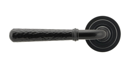 From The Anvil - Black Hammered Newbury Lever on Rose Set (Art Deco) - Unsprung | Sku. 49982 | Trade Door Handles.