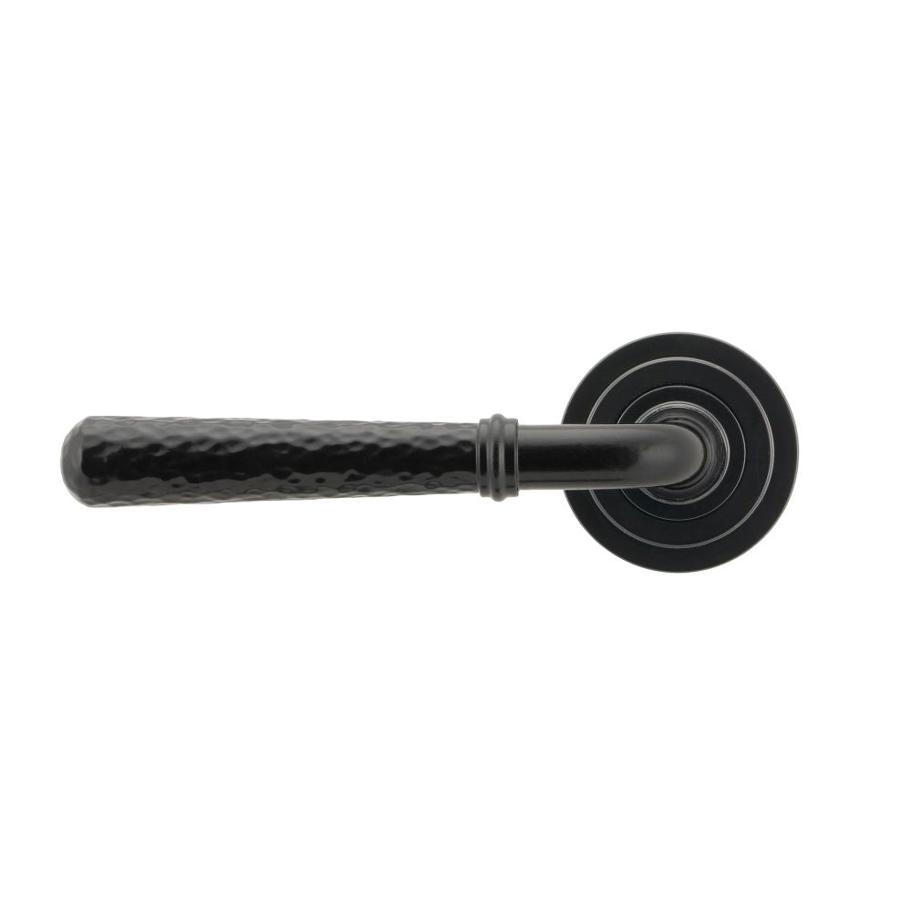 From The Anvil - Black Hammered Newbury Lever on Rose Set (Art Deco) - Unsprung | Sku. 49982 | Trade Door Handles.
