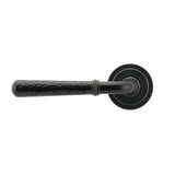 From The Anvil - Black Hammered Newbury Lever on Rose Set (Art Deco) - Unsprung | Sku. 49982 | Trade Door Handles.