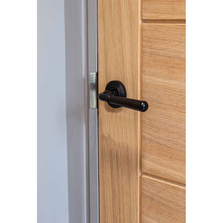 From The Anvil - Black Hammered Newbury Lever on Rose Set (Beehive) - Unsprung | Sku. 49983 | Trade Door Handles.