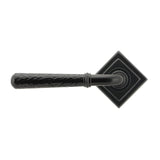 From The Anvil - Black Hammered Newbury Lever on Rose Set (Square) - Unsprung | Sku. 49984 | Trade Door Handles.