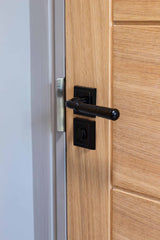 From The Anvil - Black Hammered Newbury Lever on Rose Set (Square) - Unsprung | Sku. 49984 | Trade Door Handles.