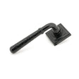 From The Anvil - Black Hammered Newbury Lever on Rose Set (Square) - Unsprung | Sku. 49984 | Trade Door Handles.