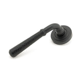 From The Anvil - Matt Black Hammered Newbury Lever on Rose Set (Art Deco) - Unsprung | Sku. 49986 | Trade Door Handles.