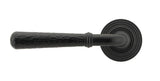 From The Anvil - Matt Black Hammered Newbury Lever on Rose Set (Beehive) - Unsprung | Sku. 49987 | Trade Door Handles.