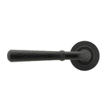 From The Anvil - Matt Black Hammered Newbury Lever on Rose Set (Beehive) - Unsprung | Sku. 49987 | Trade Door Handles.