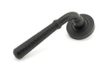 From The Anvil - Matt Black Hammered Newbury Lever on Rose Set (Beehive) - Unsprung | Sku. 49987 | Trade Door Handles.