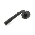 From The Anvil - Matt Black Hammered Newbury Lever on Rose Set (Beehive) - Unsprung | Sku. 49987 | Trade Door Handles.