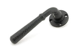 From The Anvil - Matt Black Hammered Newbury Lever on Rose Set (Square) - Unsprung | Sku. 49988 | Trade Door Handles.
