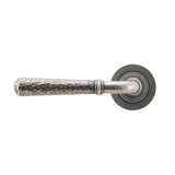 From The Anvil - Pewter Hammered Newbury Lever on Rose Set (Plain) - Unsprung | Sku. 49989 | Trade Door Handles.
