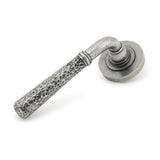 From The Anvil - Pewter Hammered Newbury Lever on Rose Set (Plain) - Unsprung | Sku. 49989 | Trade Door Handles.