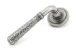 From The Anvil - Pewter Hammered Newbury Lever on Rose Set (Art Deco) - Unsprung | Sku. 49990 | Trade Door Handles.