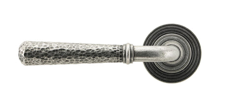 From The Anvil - Pewter Hammered Newbury Lever on Rose Set (Beehive) - Unsprung | Sku. 49991 | Trade Door Handles.
