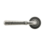 From The Anvil - Pewter Hammered Newbury Lever on Rose Set (Beehive) - Unsprung | Sku. 49991 | Trade Door Handles.