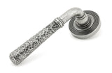 From The Anvil - Pewter Hammered Newbury Lever on Rose Set (Beehive) - Unsprung | Sku. 49991 | Trade Door Handles.