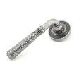 From The Anvil - Pewter Hammered Newbury Lever on Rose Set (Beehive) - Unsprung | Sku. 49991 | Trade Door Handles.