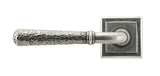 From The Anvil - Pewter Hammered Newbury Lever on Rose Set (Square) - Unsprung | Sku. 49992 | Trade Door Handles.