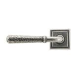 From The Anvil - Pewter Hammered Newbury Lever on Rose Set (Square) - Unsprung | Sku. 49992 | Trade Door Handles.