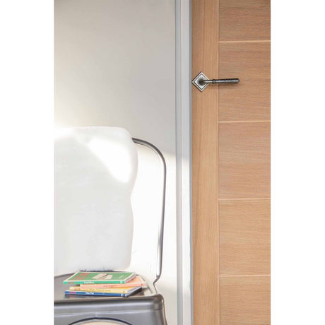 From The Anvil - Pewter Hammered Newbury Lever on Rose Set (Square) - Unsprung | Sku. 49992 | Trade Door Handles.