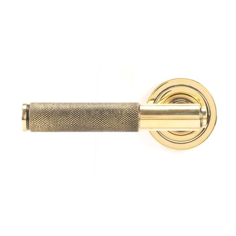 From The Anvil - Aged Brass Brompton Lever on Rose Set (Art Deco) - Unsprung | Sku. 49994 | Trade Door Handles.