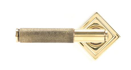 From The Anvil - Aged Brass Brompton Lever on Rose Set (Square) - Unsprung | Sku. 49996 | Trade Door Handles.