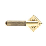 From The Anvil - Aged Brass Brompton Lever on Rose Set (Square) - Unsprung | Sku. 49996 | Trade Door Handles.
