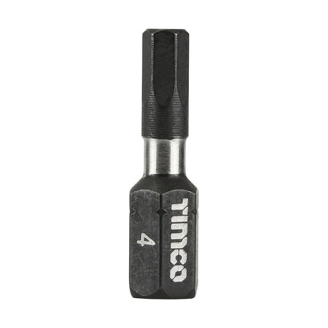 This is an image of Timco - Impact Driver Bits - Hex 4.0 x 25 (10 Pieces Handy Bit Pack) 4HX25X6