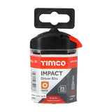 This is an image of Timco - Impact Driver Bits - Hex 4.0 x 25 (10 Pieces Handy Bit Pack) 4HX25X6
