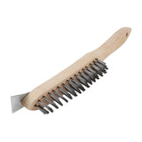 This is an image of Timco - Scratch Brush with Scraper - Stainless Steel 4 Rowsmm (1 Each Unit) 4SSBHD