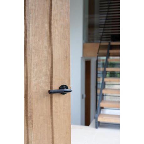 From The Anvil - Black Brompton Lever on Rose Set (Plain) - Unsprung | Sku. 50005 | Trade Door Handles.