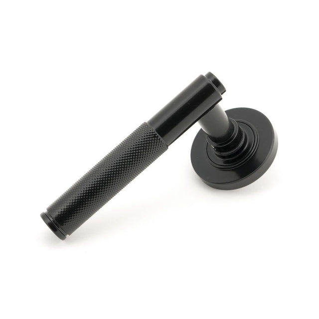 From The Anvil - Black Brompton Lever on Rose Set (Plain) - Unsprung | Sku. 50005 | Trade Door Handles.
