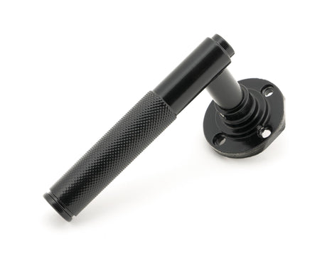 From The Anvil - Black Brompton Lever on Rose Set (Art Deco) - Unsprung | Sku. 50006 | Trade Door Handles.