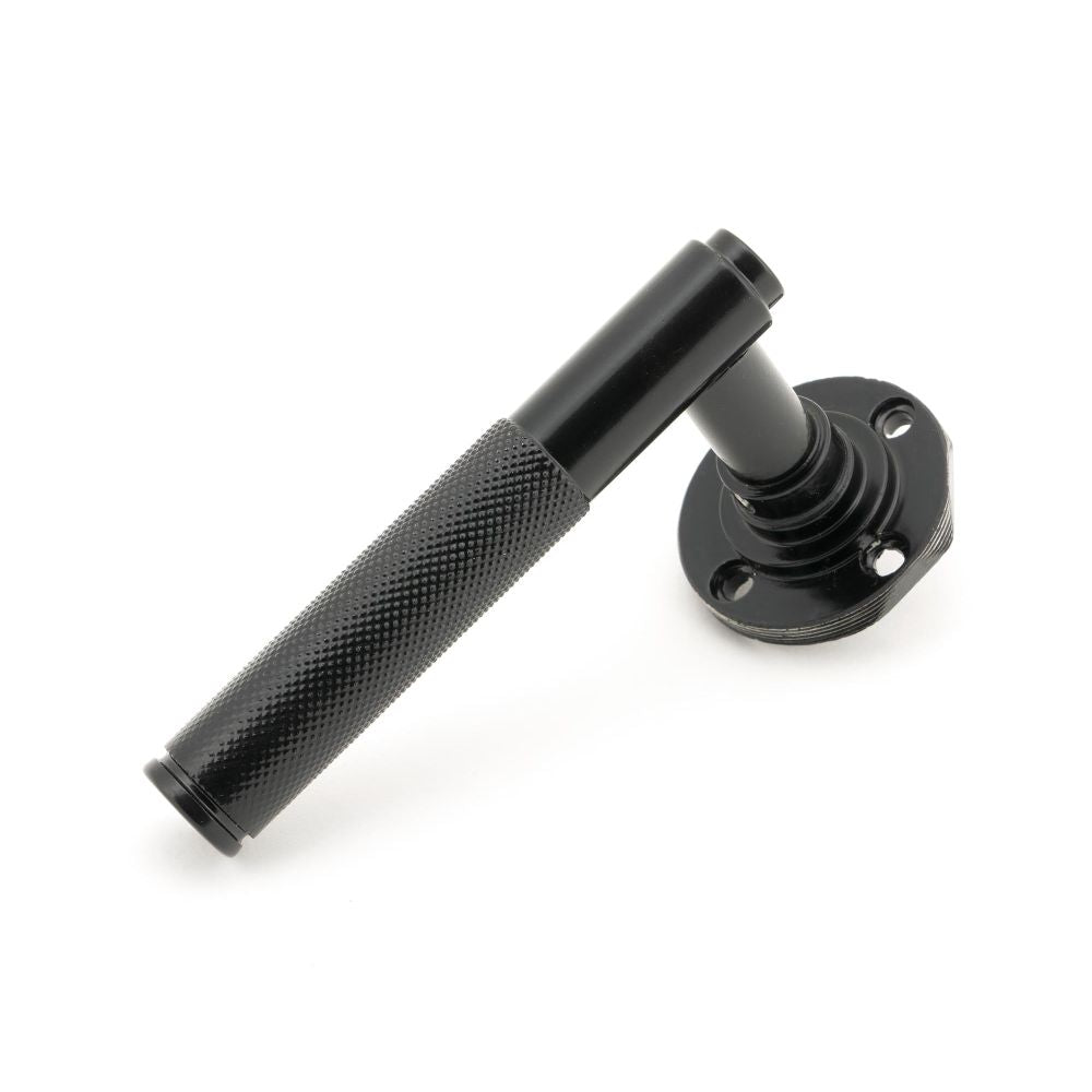 From The Anvil - Black Brompton Lever on Rose Set (Art Deco) - Unsprung | Sku. 50006 | Trade Door Handles.