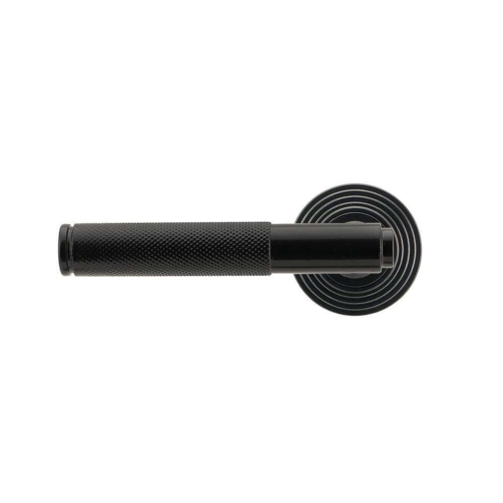 From The Anvil - Black Brompton Lever on Rose Set (Beehive) - Unsprung | Sku. 50007 | Trade Door Handles.