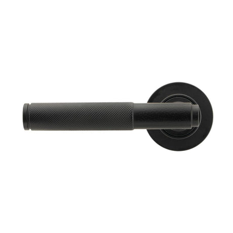 From The Anvil - Matt Black Brompton Lever on Rose Set (Plain) - Unsprung | Sku. 50009 | Trade Door Handles.