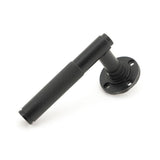 From The Anvil - Matt Black Brompton Lever on Rose Set (Plain) - Unsprung | Sku. 50009 | Trade Door Handles.