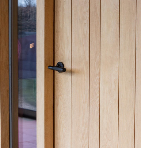 From The Anvil - Matt Black Brompton Lever on Rose Set (Plain) - Unsprung | Sku. 50009 | Trade Door Handles.