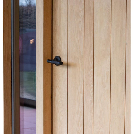 From The Anvil - Matt Black Brompton Lever on Rose Set (Plain) - Unsprung | Sku. 50009 | Trade Door Handles.