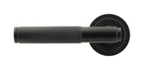 From The Anvil - Matt Black Brompton Lever on Rose Set (Art Deco) - Unsprung | Sku. 50010 | Trade Door Handles.