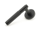 From The Anvil - Matt Black Brompton Lever on Rose Set (Art Deco) - Unsprung | Sku. 50010 | Trade Door Handles.