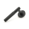 From The Anvil - Matt Black Brompton Lever on Rose Set (Art Deco) - Unsprung | Sku. 50010 | Trade Door Handles.