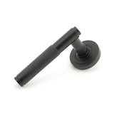 From The Anvil - Matt Black Brompton Lever on Rose Set (Art Deco) - Unsprung | Sku. 50010 | Trade Door Handles.