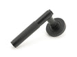 From The Anvil - Matt Black Brompton Lever on Rose Set (Beehive) - Unsprung | Sku. 50011 | Trade Door Handles.