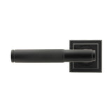 From The Anvil - Matt Black Brompton Lever on Rose Set (Square) - Unsprung | Sku. 50012 | Trade Door Handles.