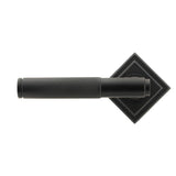 From The Anvil - Matt Black Brompton Lever on Rose Set (Square) - Unsprung | Sku. 50012 | Trade Door Handles.