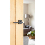 From The Anvil - Matt Black Brompton Lever on Rose Set (Square) - Unsprung | Sku. 50012 | Trade Door Handles.