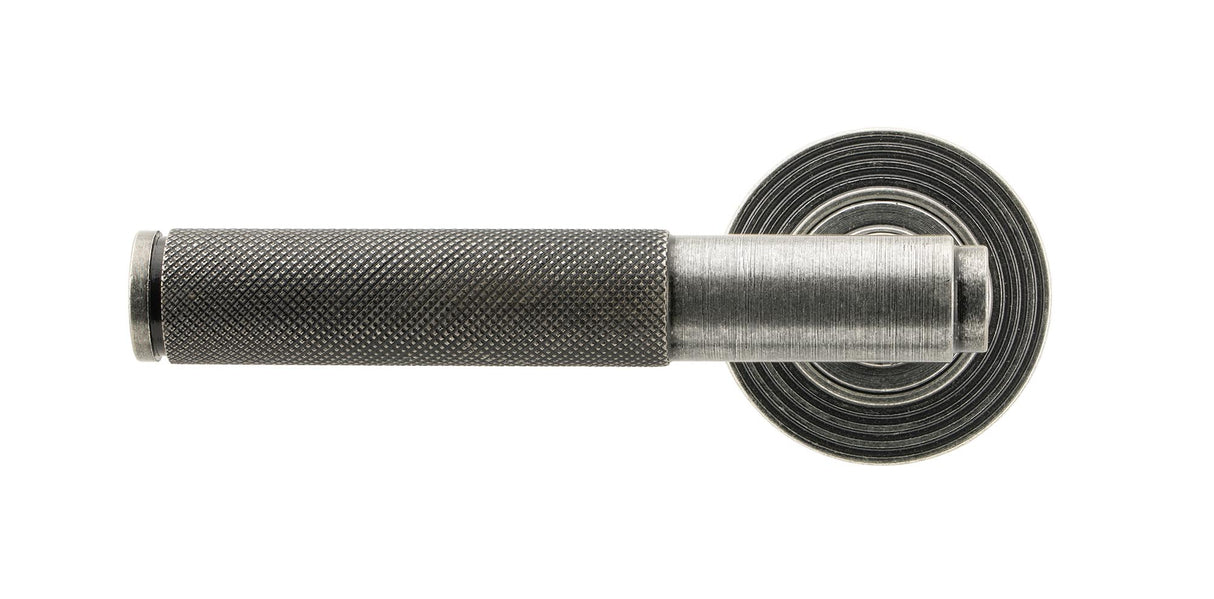 From The Anvil - Pewter Brompton Lever on Rose Set (Beehive) - Unsprung | Sku. 50015 | Trade Door Handles.
