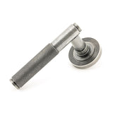 From The Anvil - Pewter Brompton Lever on Rose Set (Beehive) - Unsprung | Sku. 50015 | Trade Door Handles.